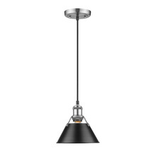  3306-S PW-BLK - Orwell 7.5" Wide Small Pendant in Pewter with Matte Black